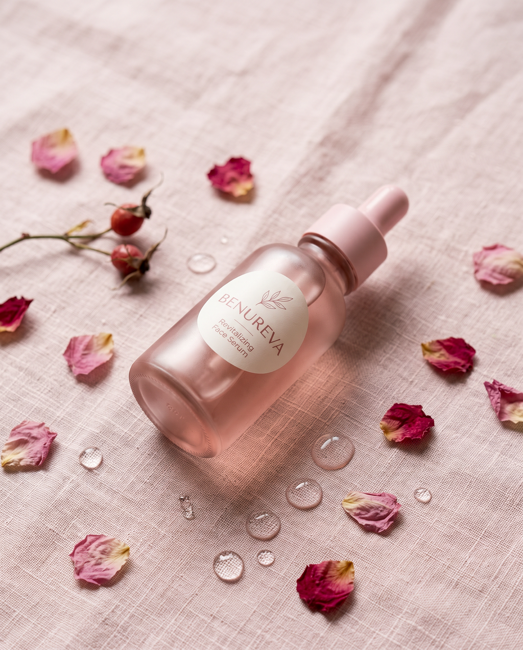 BENUREVA Revitalizing Face Serum with rose petals